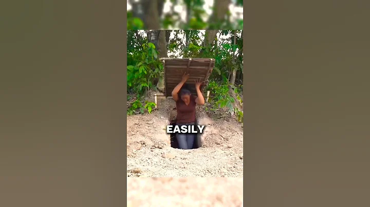 She built a Hidden Underground Shelter! 🏕️ #camping #forest #usa