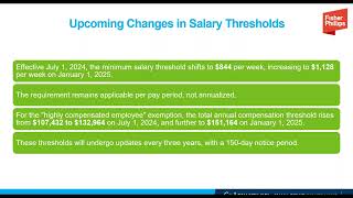 Navigating Compliance  Key Insights on the DOL's Final Proposed Minimum Salary Thresholds