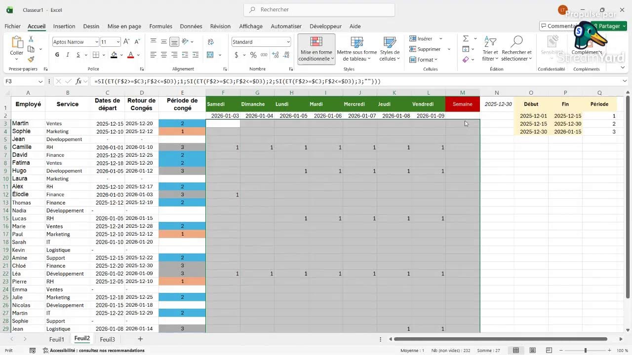 LIVE : RÉSOUDRE LES EXERCICES SUR EXCEL