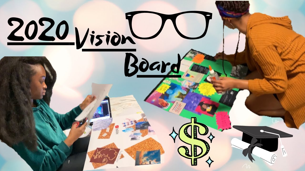 Making 2020 Vision Boards With My Friends, College Friday Night In