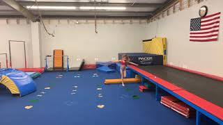Split leap step kick full turn lock