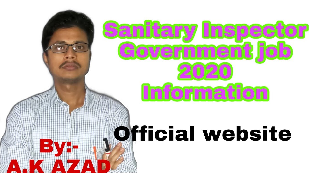 Sanitary Inspector|Latest Government job 2020|Information