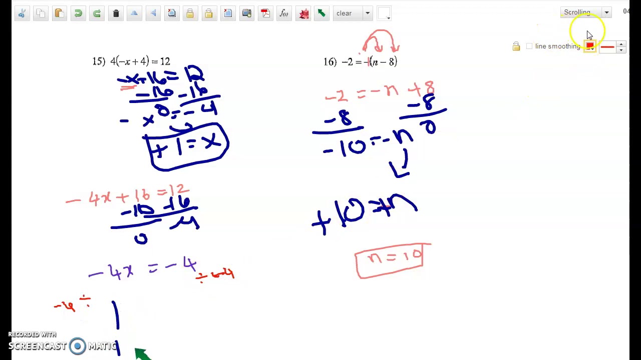 Solving linear Equations- Variables on Both sides; - YouTube