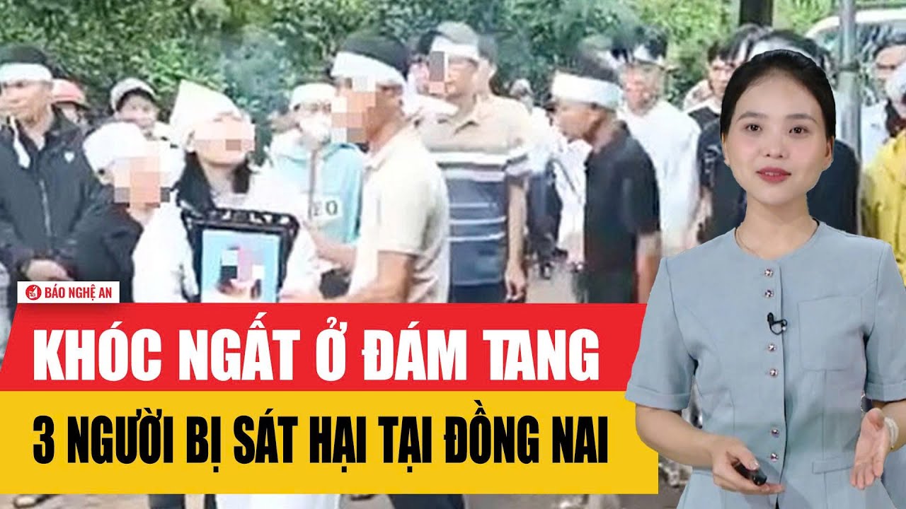 Khóc ngất ở đám tang 3 người bị sát hại tại Đồng Nai