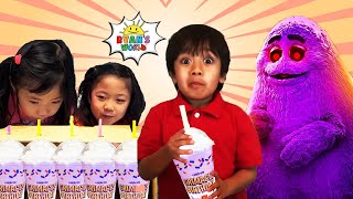 Ryan's World Kaji Family try Grimace Shake in Real Life! NEW UPDATE Tag with Ryan Gameplay