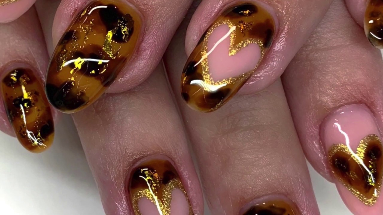 8. Tortoise Shell Nail Art with Acrylic Paint - wide 10