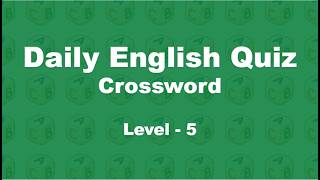 English Crossword Quiz – Level 5