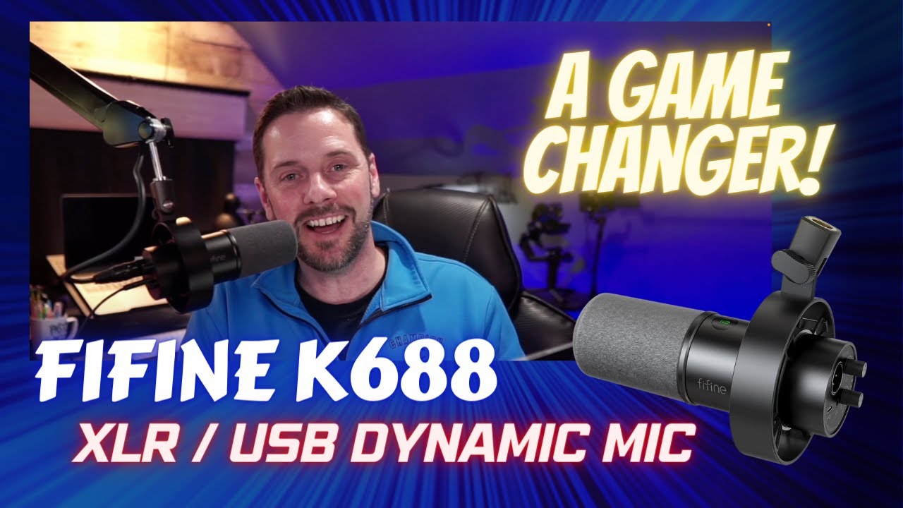 Fifine K688 USB/XLR Microphone - Dynamic Mic - Black 