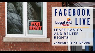 Learn about Lease Basics and Renters Rights in Georgia (Facebook Live with Grace Dinger)