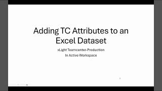 Mapping Teamcenter Attributes into Excel Cells