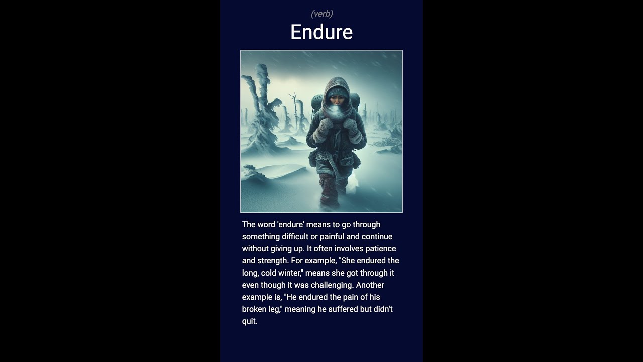 English word 'endure' verb C1