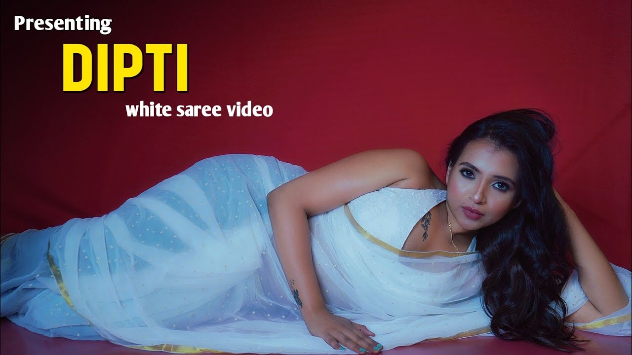 Dipti | White Shiffon Saree Video | Saree Lover | Saree Sundori | Saree ...