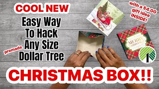 SO COOL!  A New One-Step Process!! FUN DOLLAR TREE CHRISTMAS BOX HACK!!