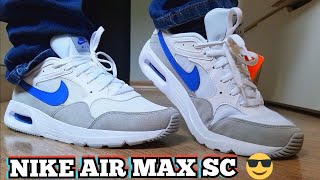 Tênis Nike Air Max SC Branco + Azul Royal | Comprado Na Loja Centauro |  Unboxing e On Feet | No pé - YouTube