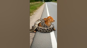 Calf saved from Giant Python #rescue #wildlife #calf