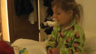 My daughter reading Dr Seuss