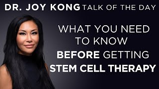 Stem Cell Doctor shares what you MUST know before getting stem cell therapy