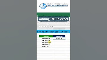 how to add country code before a number in excel | add 91 before the number in excel #exceltricks