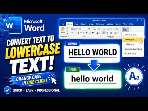 How to Convert Text to Lowercase in Word | Change Case Tutorial