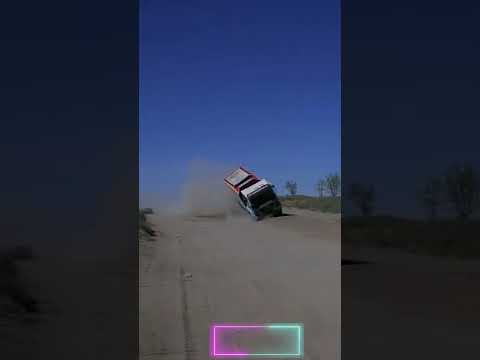 russian rally truck kamaz flying