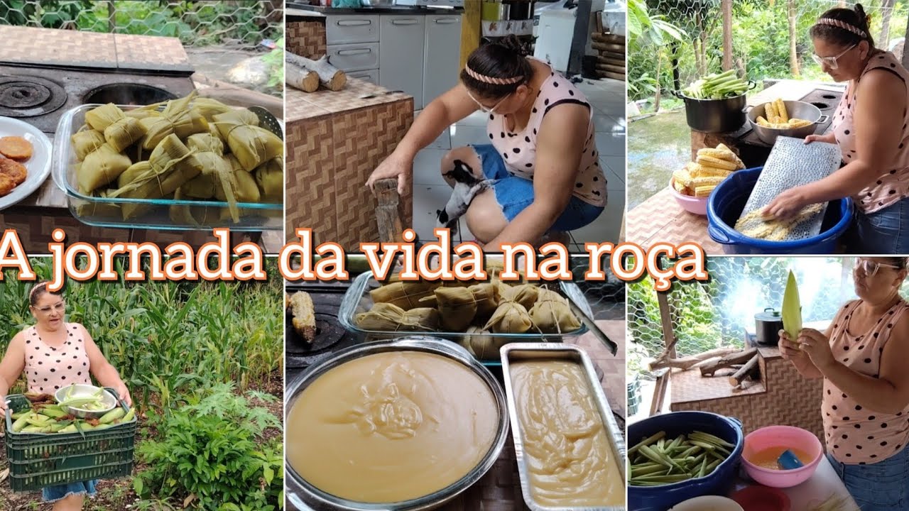 Muito trabalho sinal de muita fartura, pamonhas bem caipira bolinho mingau, #vidanaroça 
