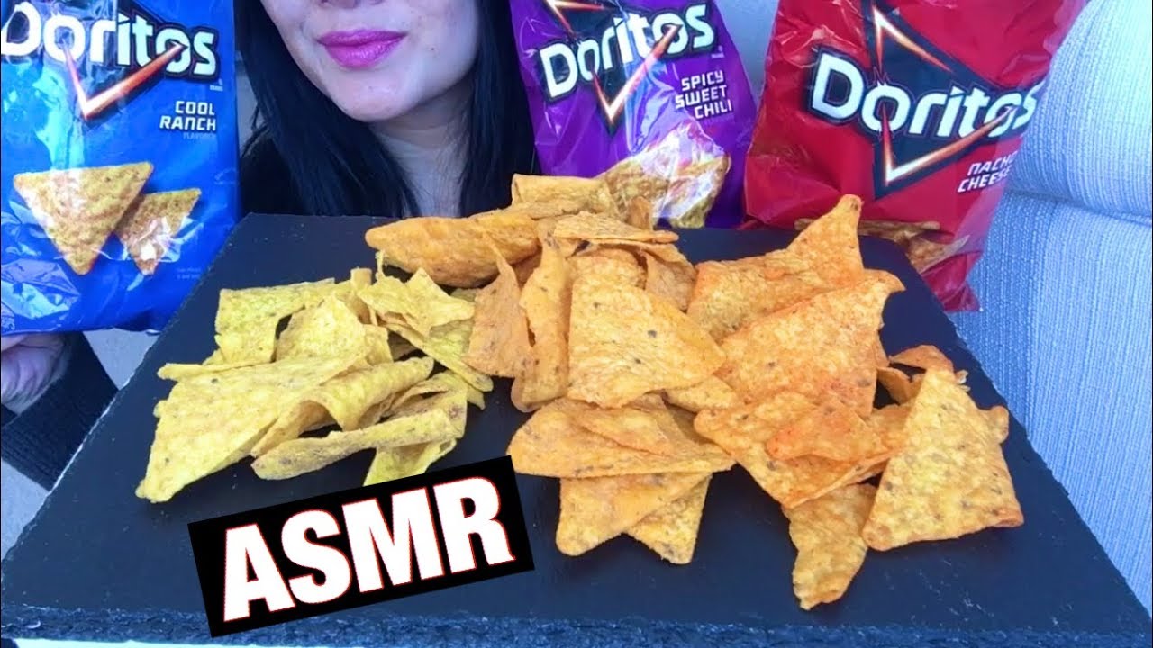 ASMR Doritos, Spicy Chili, Cool Ranch and Nacho Cheese, EXTREME CRUNCH