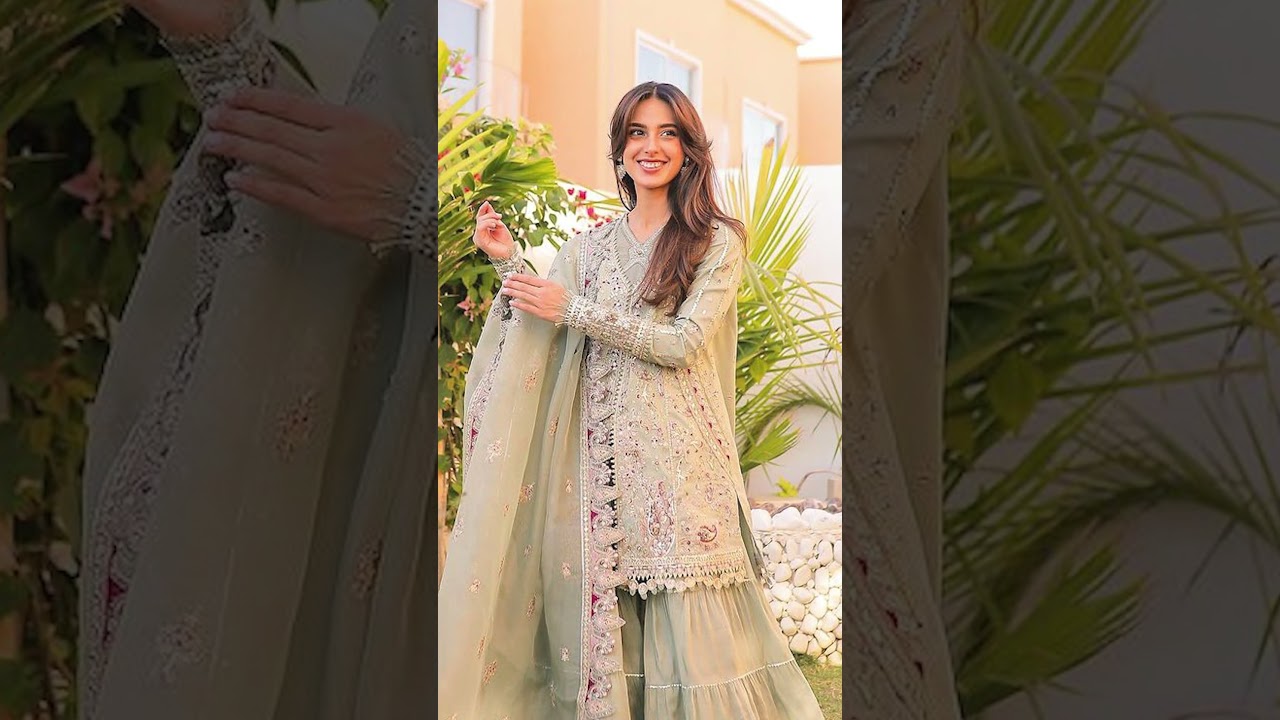 Iqra Aziz Stuns in Mint-Green Gharara #hungamaexpress - YouTube