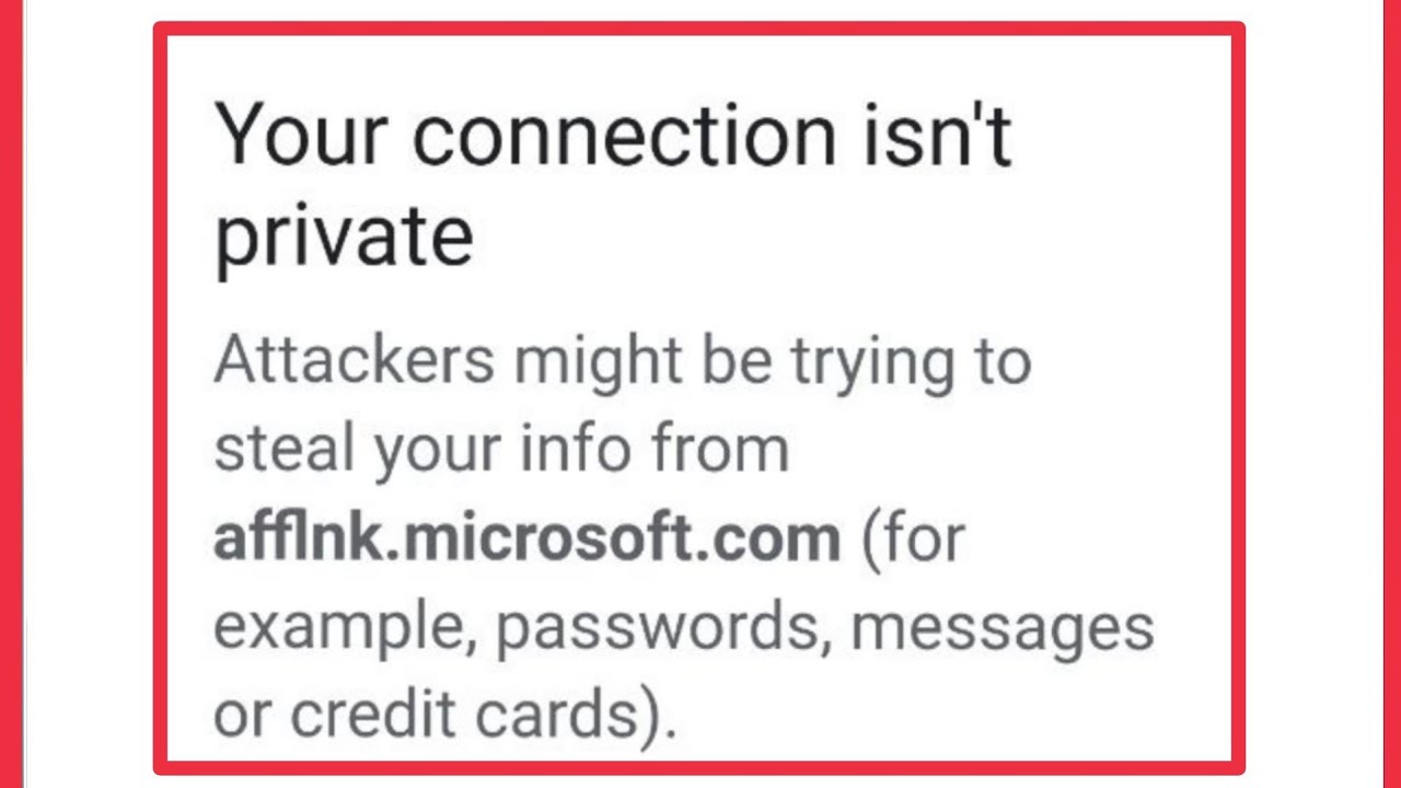 Edge Fix Your Connnection isn't private Problem Solve in Microsoft Edge ...