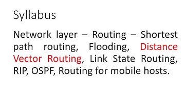Distance Vector Routing Module III  CS 306 Computer Networks Computer Science KTU Syllabus