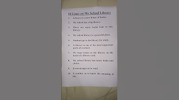 My school library 10 lines essay | 10 lines on my school library essay writing | My school library