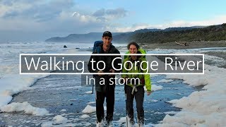 Walking to Gorge River, in a Storm | Hiking In New Zealand