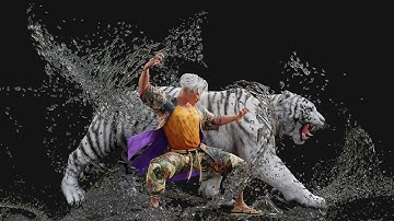 Blender character scene (Tiger) material preview & optix viewport denoiser