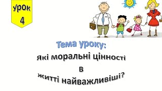 картинка: Урок 4. Які моральні цінності в житті найважливіші ? Я досліджую світ 4 клас.
