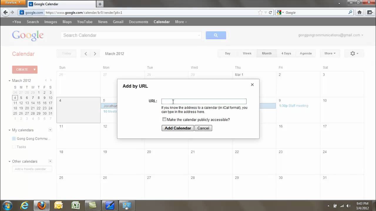 Adding Other Calendars to Google Calendar YouTube