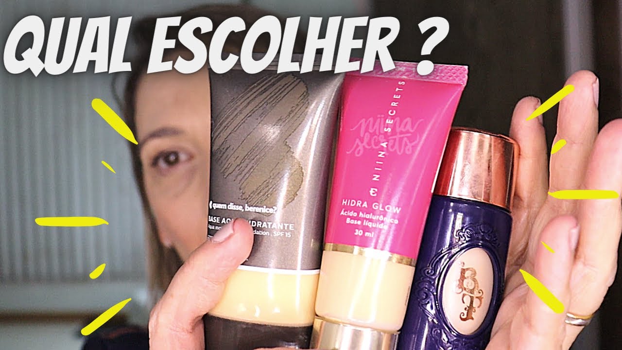 Comparando bases // BT SKIN x NIINA SECRETS x AQUA da QDB?  Qual delas escolher?!