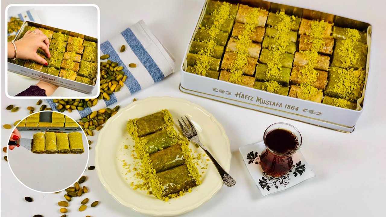 اصابع البقلاوة التركية بفستق الحلبي على الاصول بسهل طريقة و اطيب طعم