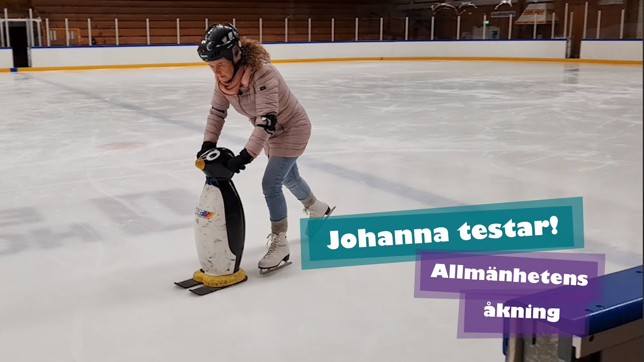 Johanna testar allmänhetens åkning i ishallen