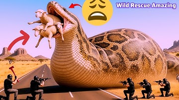 Heroic Rescue Team Saves Poor Sheep Family from Giant Python’s Sudden Attack | Wild Rescue Amazing