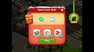 Gardenscapes Level 3659 With No Boosters - Hard Level