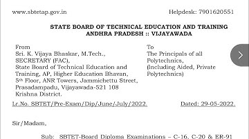 Ap sbtet official exam notification released