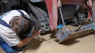 replacing pins and bushings and track adjustment pin on Takeuchi tl8