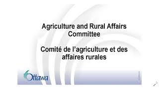 Agriculture and Rural Affairs Committee - December 5 2019 - Part 1 of 2