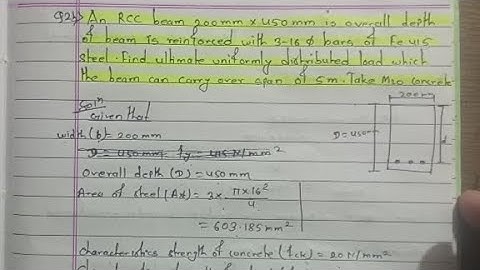 Rcc numerical 2081of 5th sem civil by LSM /Find the ultimate uniformly distributed load of  beam