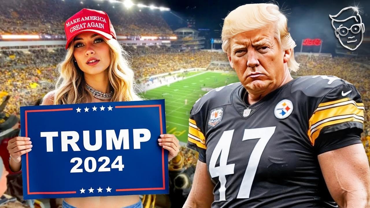 Chick With MAGA Tattoos Streaks at Steelers Game Holding TRUMP Sign On Field as Trump ROARS: 'USA!'