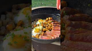 Steak & Eggs Cooked Over Fire ???