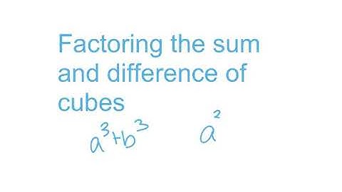 Factoring sum and difference of perfect cubes