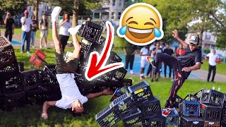 I ORGANIZED the MOST EXTREME Milk Crate CHALLENGE In The Hood (Knockouts) screenshot 2