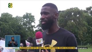 REAL MADRID AND GERMAN DEFENDER ANTONIO RÜDIGER INTERACTS WITH YOUNG FOOTBALLERS IN GHANA