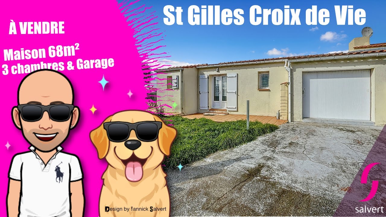 Maison à Vendre - Plain-pied 3ch - Garage - SAINT GILLES CROIX DE VIE