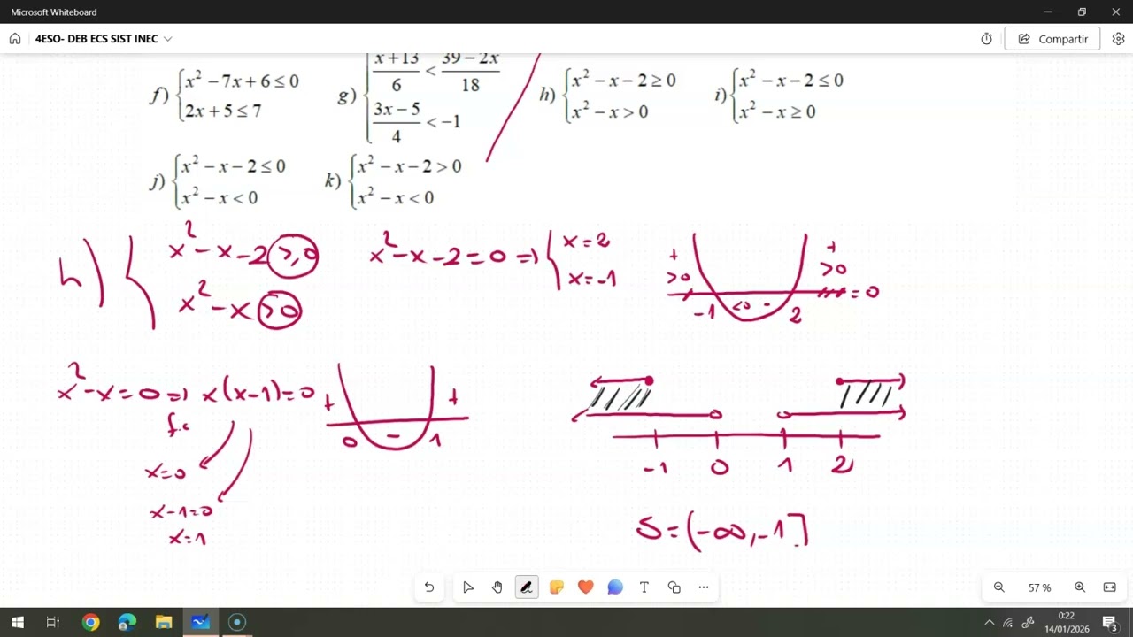 VÍDEO 30 - SOLUCIONES DE LOS EJERCICIOS (SISTEMAS DE INECUACIONES)